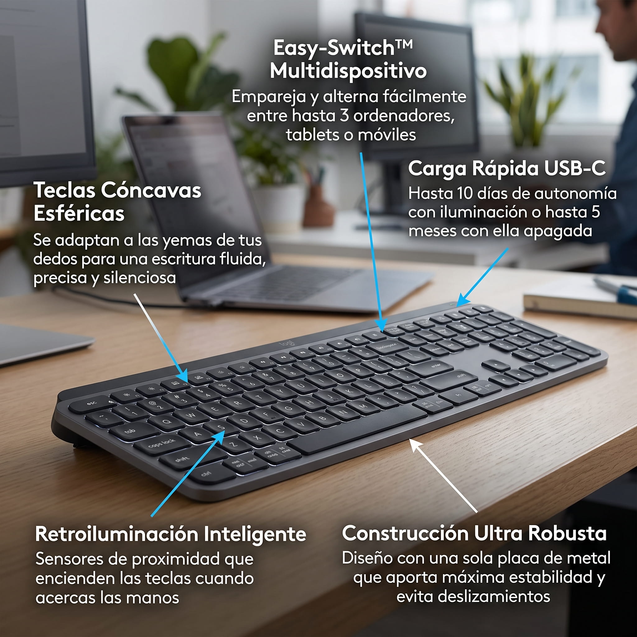 Teclado Logitech MX Keys S Gemini Generated Image tiu83ltiu83ltiu8 Teclado Logitech MX Keys S - Imagen 2